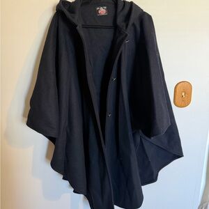 Dark blue wool Hooded Cape
